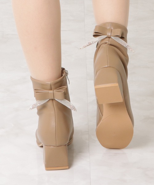 「Lace Ladies」 ショートブーツ 25 アイボリー レディース_画像8