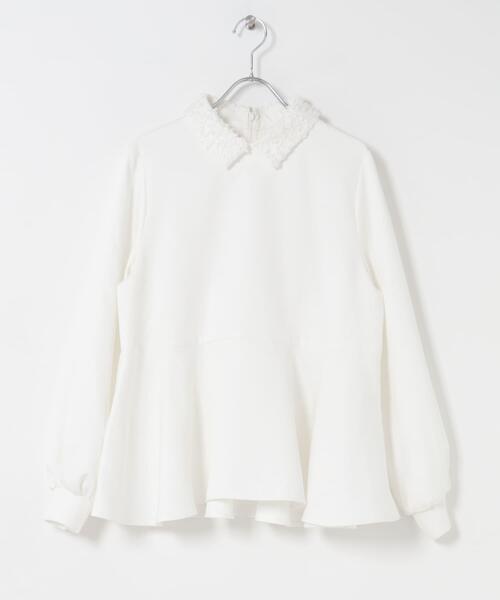F by ROSSO（エフバイロッソ） ブラウス シャツ レースカラーペプラム