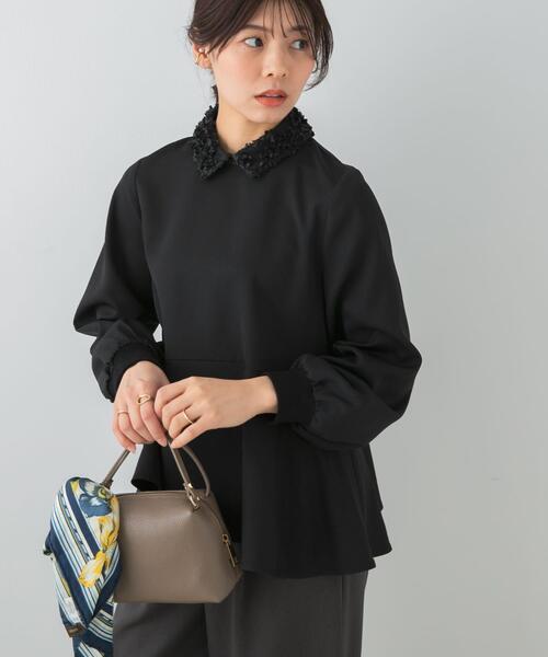 F by ROSSO（エフバイロッソ） ブラウス シャツ レースカラーペプラム