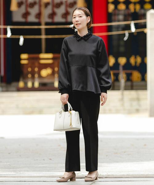 F by ROSSO（エフバイロッソ） ブラウス シャツ レースカラーペプラム