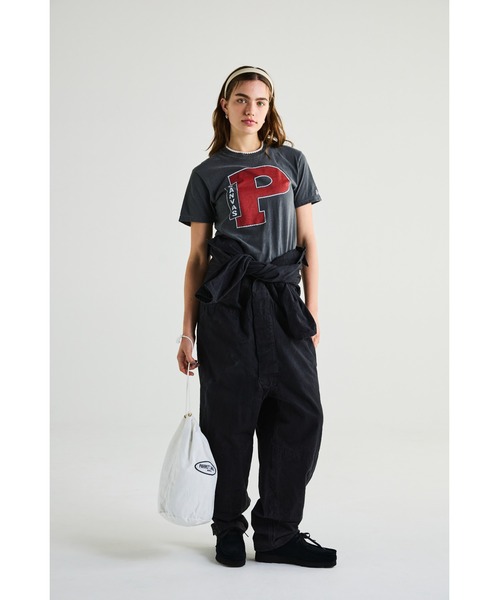 「PARROTT CANVAS」 半袖Tシャツ ONE SIZE グレー レディース_画像4