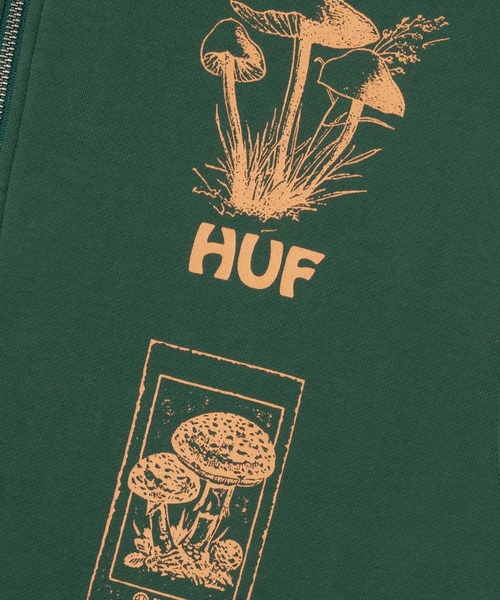 HUF（ハフ） ジップアップパーカー MEDIUM アッシュグレー メンズ