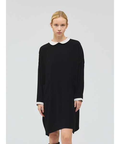 mizuiroind（ミズイロインド） ワンピース 衿付きサテンコクーン