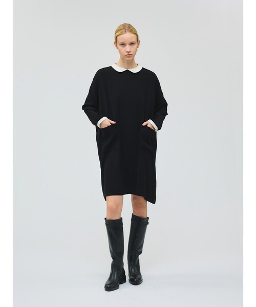 mizuiroind（ミズイロインド） ワンピース 衿付きサテンコクーン