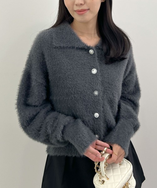 Futier Land（フューティアランド） カーディガン ふわもこビジュー