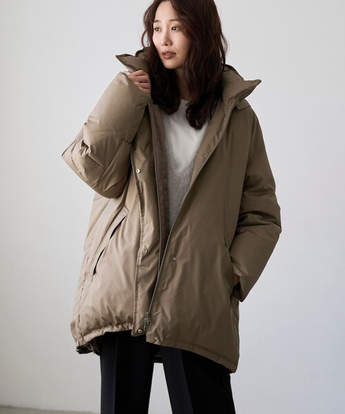 撥水加工　ミリタリーダウンコート 滝沢眞規子さん着用/一部店舗限定/撥水加工】ミリタリー ダウンコート