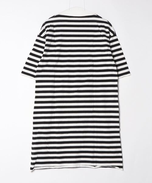 「maillot」 ボーダー柄半袖ワンピース 0 ブラック レディース_画像2