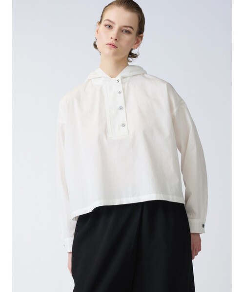 mizuiroind ミズイロインド　刺繍ブラウス　オフホワイト mizuiroind（ミズイロインド） ブラウス シャツ レース刺繍 スタンド