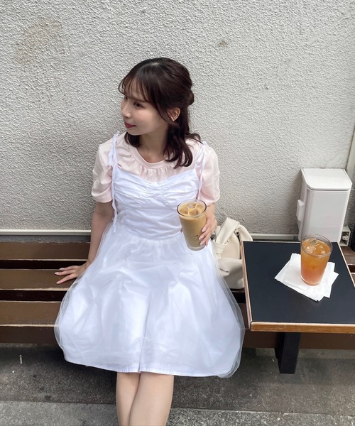 「muguet」 キャミソールワンピース FREE ホワイト レディース_画像2