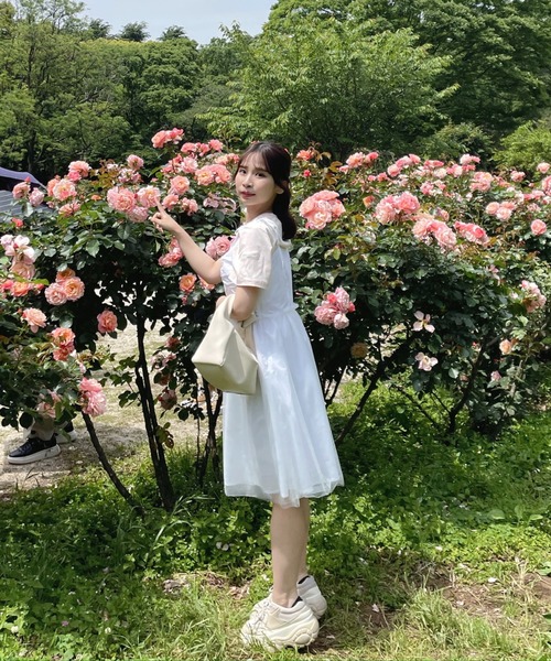 「muguet」 キャミソールワンピース FREE ホワイト レディース_画像4