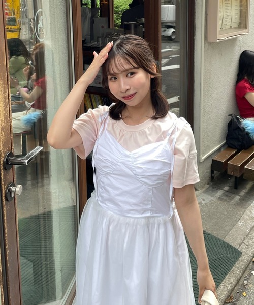 「muguet」 キャミソールワンピース FREE ホワイト レディース_画像7