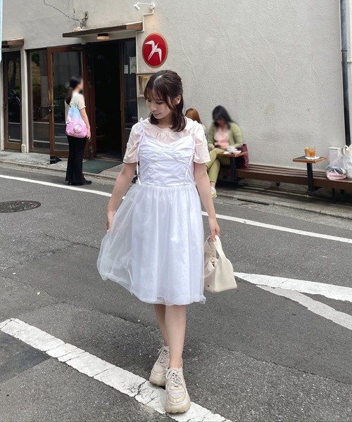 「muguet」 キャミソールワンピース FREE ホワイト レディース_画像8