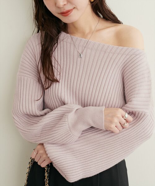 「natural couture」 長袖ニット FREE グレー レディース_画像2