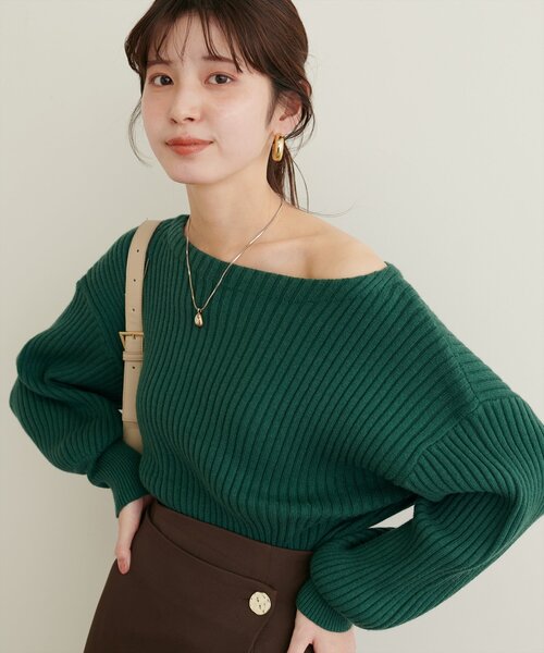 「natural couture」 長袖ニット FREE グレー レディース_画像3