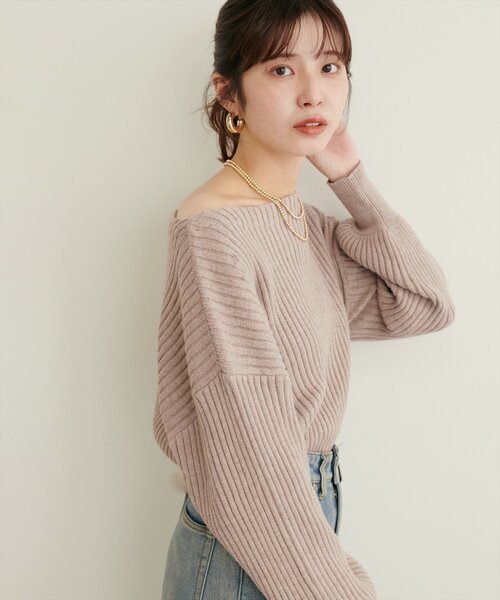 「natural couture」 長袖ニット FREE グレー レディース_画像5