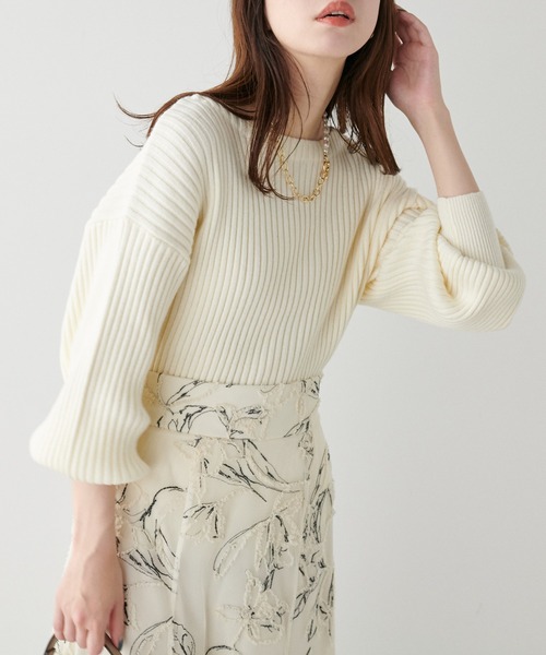 「natural couture」 長袖ニット FREE グレー レディース_画像6