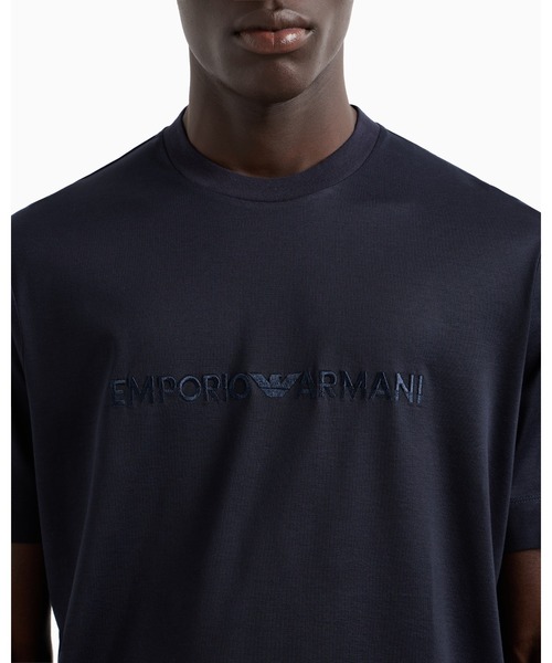 「EMPORIO ARMANI」 半袖Tシャツ X-LARGE ネイビー メンズの画像