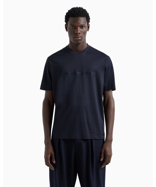 「EMPORIO ARMANI」 半袖Tシャツ X-LARGE ネイビー メンズの画像
