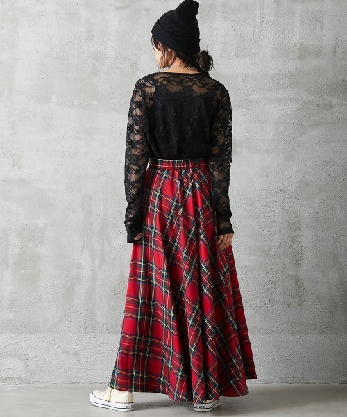 「GEVS.」 「SMILELAND」ロングスカート L レッド レディース_画像5