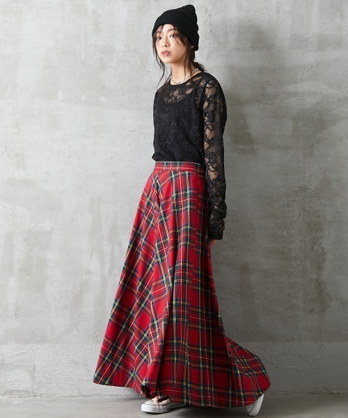 「GEVS.」 「SMILELAND」ロングスカート L レッド レディース_画像6