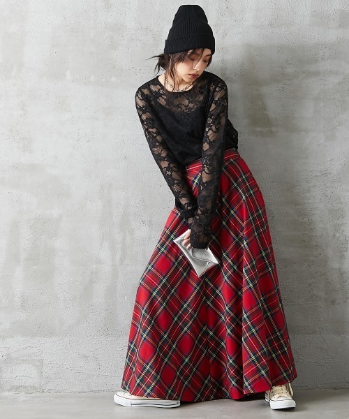 「GEVS.」 「SMILELAND」ロングスカート L レッド レディース_画像7