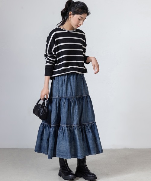 DAY CLOSET フリルスカート X-LARGE ネイビー レディース : ZOZOTOWN