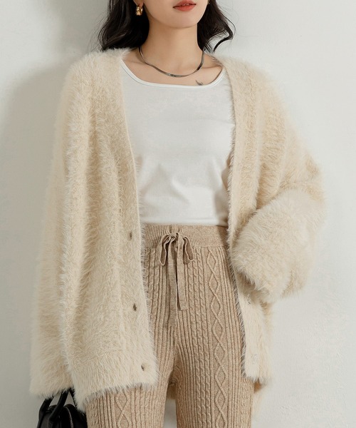 「DAY CLOSET」 ニットカーディガン FREE アイボリー レディース_画像3