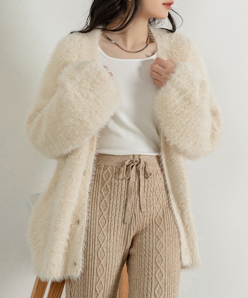 「DAY CLOSET」 ニットカーディガン FREE アイボリー レディース_画像5