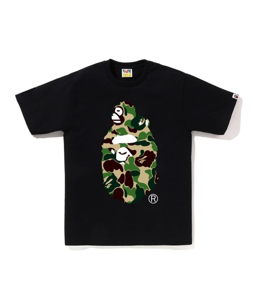 A BATHING APE アベイシングエイプ ABC CAMO BIG BABY MILO TEE クルーネック半袖Tシャツカットソー レディース ブラック/ブルー 002TEL202001L A BATHING APE（アベイシングエイプ） tシャツ ABC CAMO MILO ON BIG
