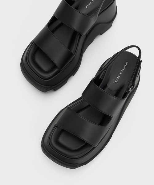 「CHARLES & KEITH」 ヒールサンダル 24.5cm ブラック レディース_画像5