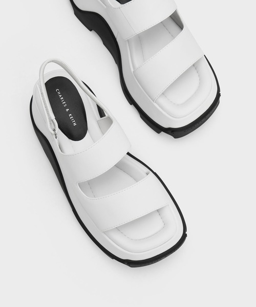 「CHARLES & KEITH」 ヒールサンダル 24.5cm ブラック レディース_画像9