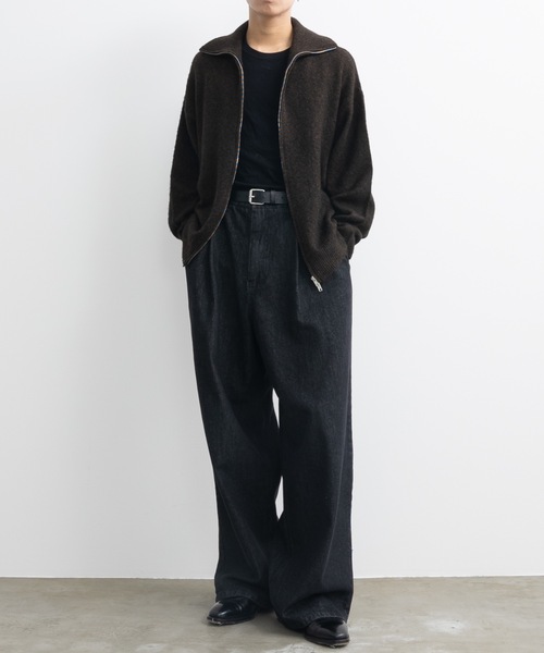 「SINSS」 ニットカーディガン X-SMALL チャコール メンズ_画像2