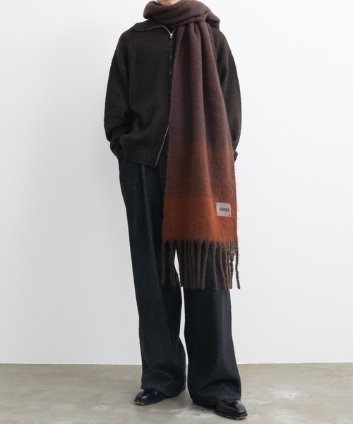 「SINSS」 ニットカーディガン X-SMALL チャコール メンズ_画像9