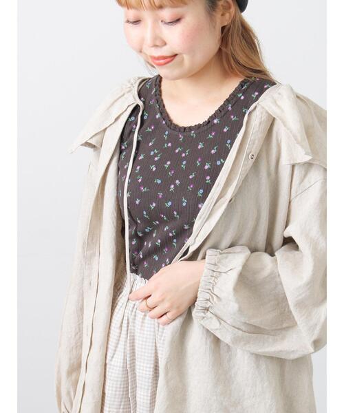 Samansa Mos2（サマンサモスモス） tシャツ 花柄パターンメッシュ