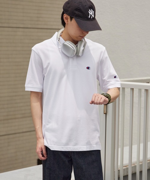 Champion（チャンピオン） ポロシャツ 半袖 ロゴワッペン ベーシック