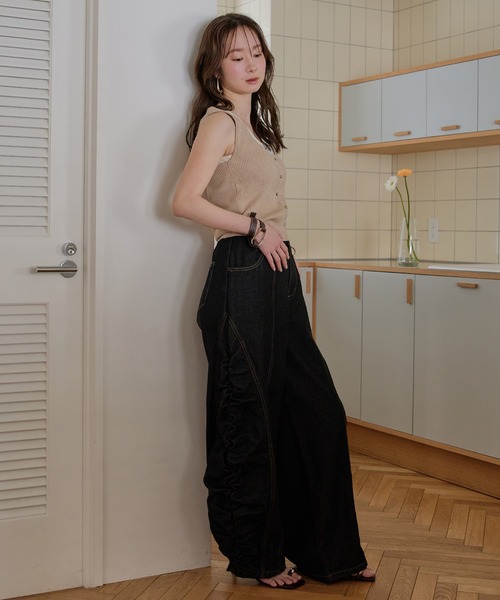 mideal（マイディール） ワイドパンツ ジーンズ デニム デニムパンツ