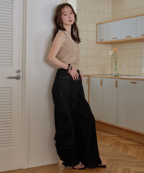 mideal（マイディール） ワイドパンツ ジーンズ デニム デニムパンツ