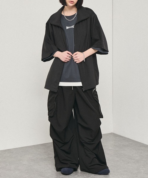 Alfred Alex ジャージ上下セット ブラック Mサイズ ジャージ 「Alfred Alex」Oversized Zip-Up Track Jacket / サイド