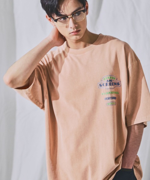 niko and…（ニコアンド） tシャツ ネオン刺繍Tシャツ メンズ
