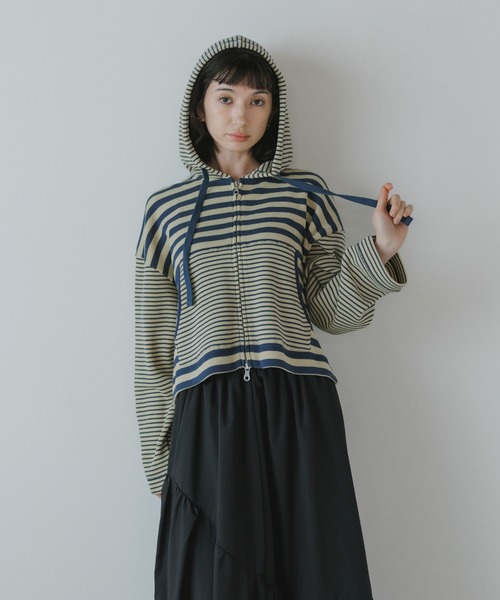 パーカー R.P.miller/ミラー 切り替えボーダーダブルジップパーカー 2026年 夏 夏服 レディース_18