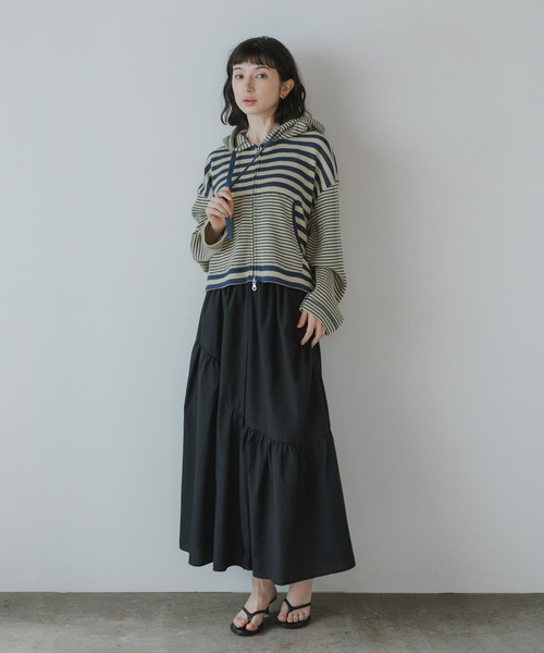 パーカー R.P.miller/ミラー 切り替えボーダーダブルジップパーカー 2026年 夏 夏服 レディース_21