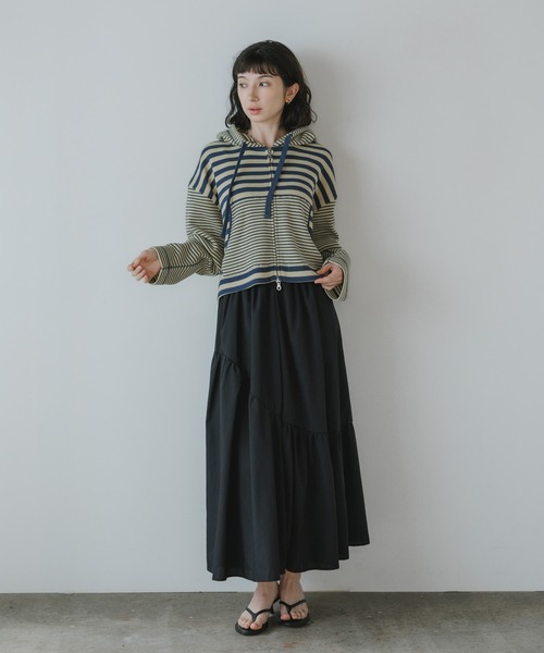 パーカー R.P.miller/ミラー 切り替えボーダーダブルジップパーカー 2026年 夏 夏服 レディース_22