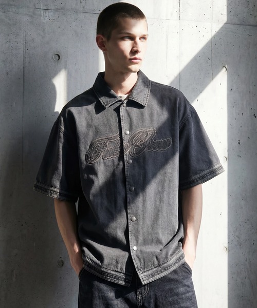 FUBU（フブ） シャツ 半袖 「FUBU/フブ」DENIM WARM UP SHIRTS/デニム