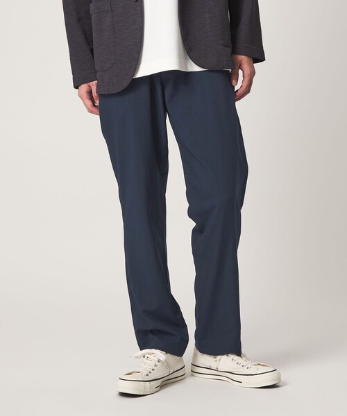 【NAVY】Dot Air(R) ウールライク イージーパンツ-吸水速乾-<A DAY IN THE LIFE> リネンライク ドビー イージーパンツ―吸水速乾―＜A DAY IN THE LIFE＞