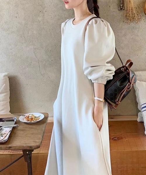 「SallyLunn」 長袖ワンピース M ホワイト レディース_画像9