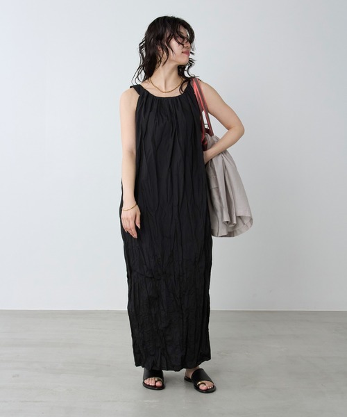 ワンピース 「le」シャーリングワンピース-WRINKLED SHIRRING OPS