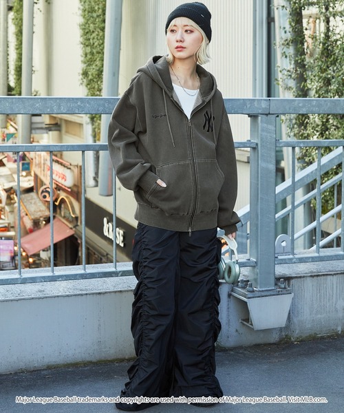 「MONO-MART」 ジップアップパーカー L ワイン レディース_画像6