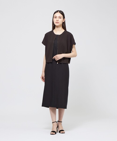 美品　EPOCA　エポカ　チェック　ロングワンピース　Aライン　ベルト　シルク EPOCA（エポカ） ワンピース シアートロピカル Iラインワンピース