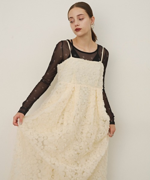 「VIOLETTA」 キャミソールワンピース S アイボリー レディース_画像2