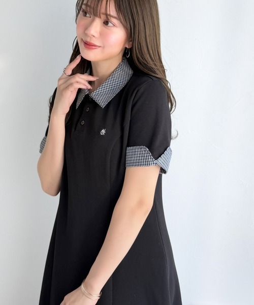 「mily bilet」 半袖ワンピース X-LARGE ブラック レディース_画像2